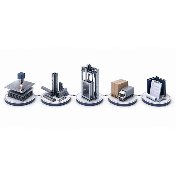 Elevator product chain visual without text